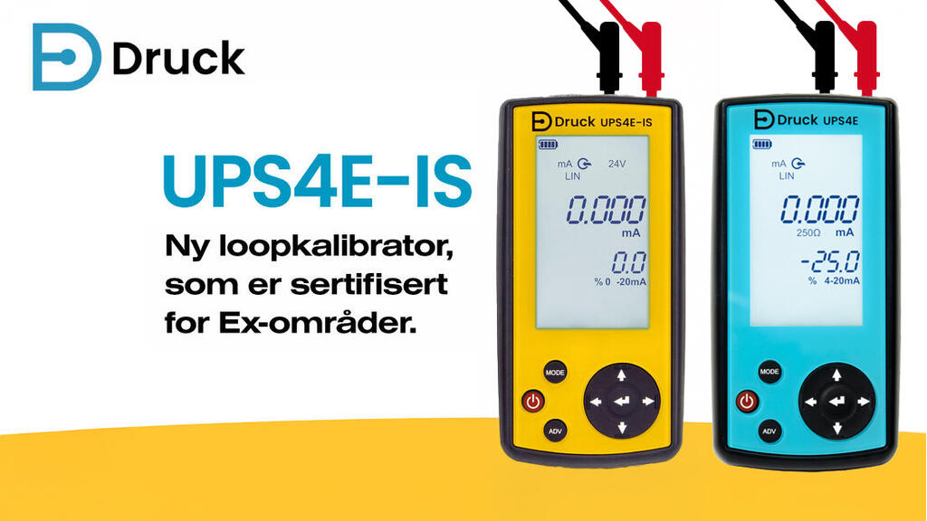Nå er den endelig her!  Ex-versjonen av den nye UPS4E mA sløyfekalibratoren fra Druck er nå endelig klar for markedet!

